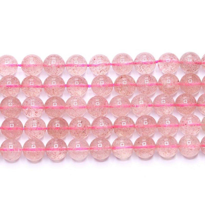 PLTbeads Gorgeous Strawberry Quartz Natural Gemstone Loose Beads 8mm Smooth Round Approxi 15 inch DIY Bracelet Necklace For Jewelry Making - Image 3